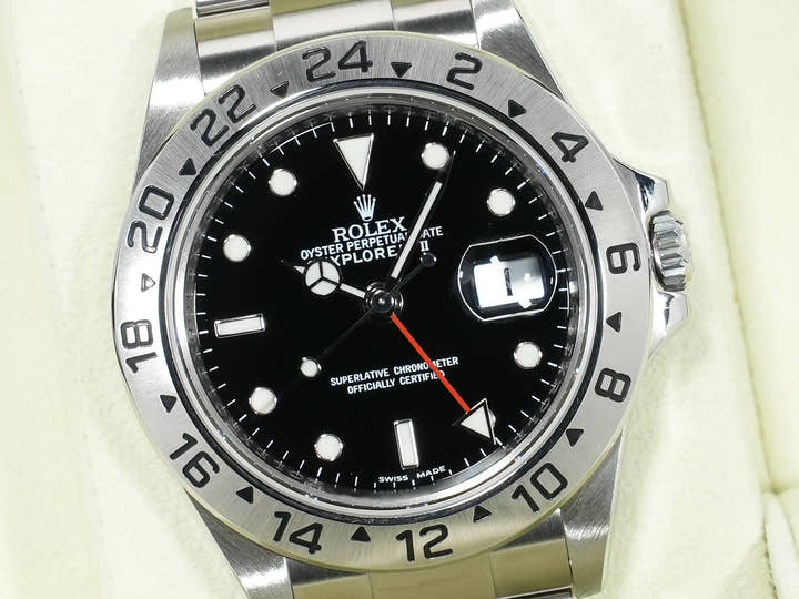 ロレックス エクスプローラーII Ref.16570 ステンレススチール ブラック文字盤 オイスターブレスレット 美品 ppkuof5x