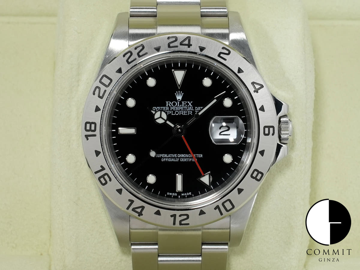 ロレックス エクスプローラーII Ref.16570 ステンレススチール ブラック文字盤 オイスターブレスレット 中古 yw63im3u