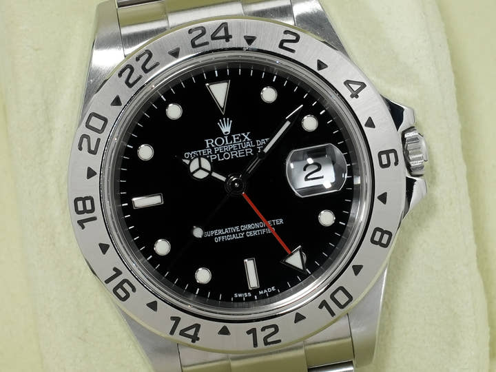 ロレックス エクスプローラーII Ref.16570 ステンレススチール ブラック文字盤 オイスターブレスレット 中古 yw63im3u