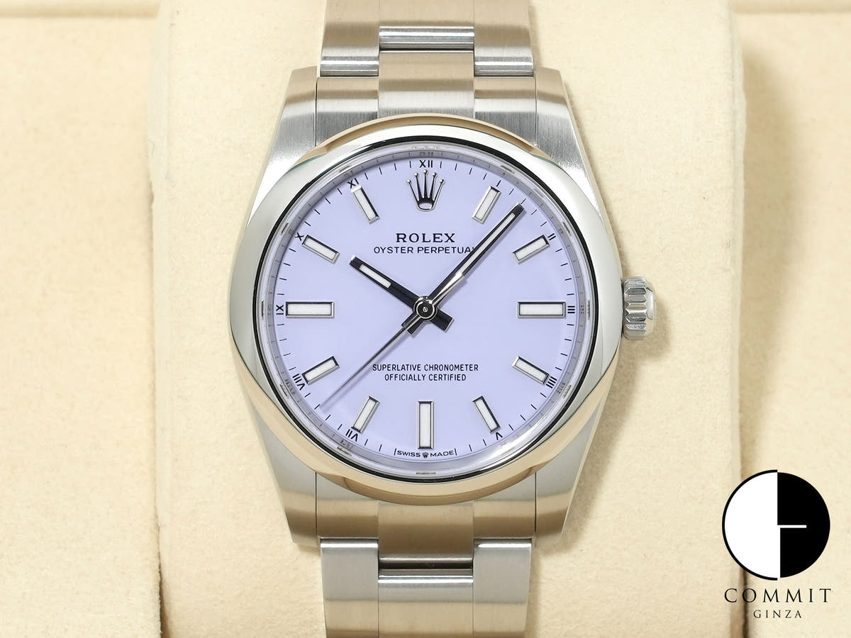 ロレックス オイスターパーペチュアル34 Ref.124200 ステンレススチール ラベンダー文字盤 未使用 fao5fu3q