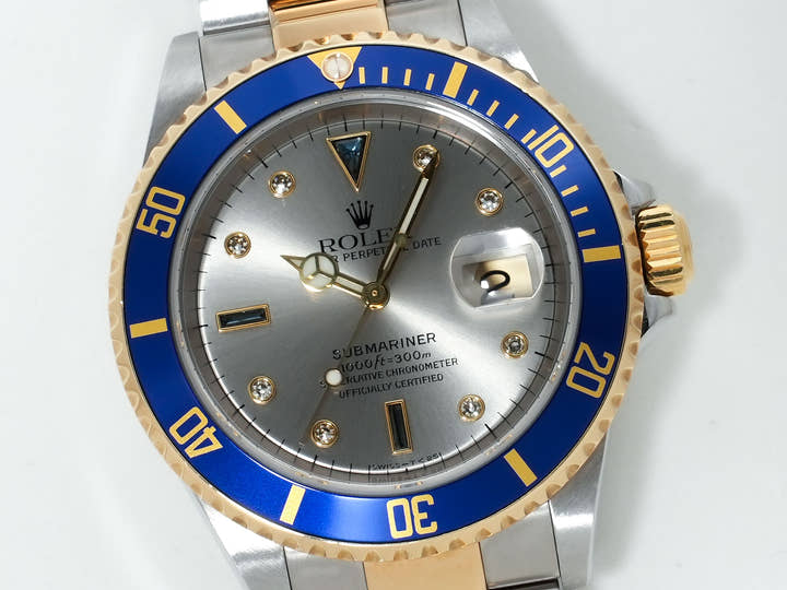 ロレックス サブマリーナー デイト Ref.16613SG ステンレススチール/イエローゴールド グレー文字盤 中古 iokz8rr4