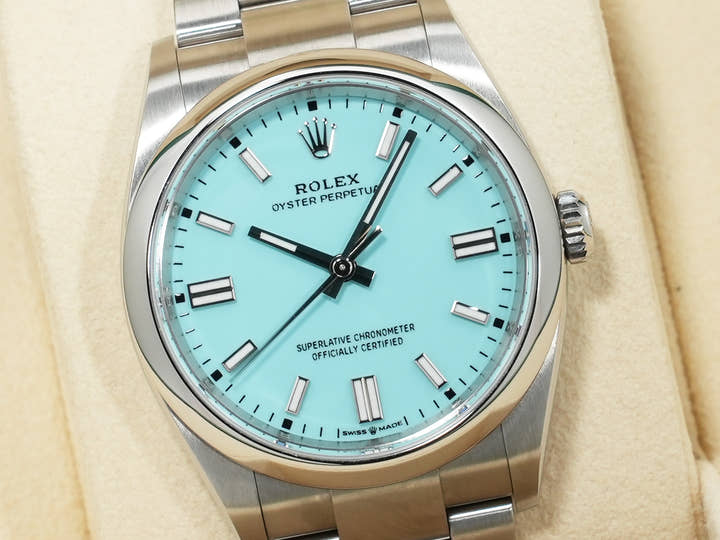 ロレックス オイスターパーペチュアル36 Ref.126000 ステンレススチール ターコイズ文字盤 中古 5wm3ws3y