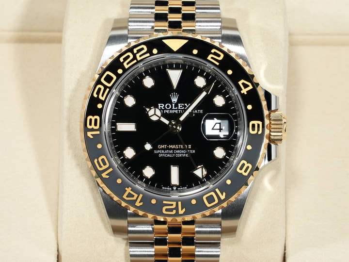 Rolex GMT-Master II Ref. 126713GRNR Stainless Steel/Yellow Gold Black Dial Jubilee Bracelet Unused 595syhgu