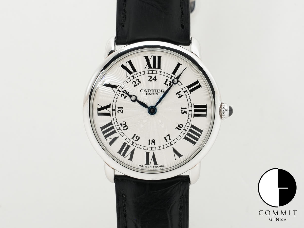 Cartier Ronde Louis Cartier LM Ref.W1528051 Platinum Silver Dial Pre-owned 2k44kxye
