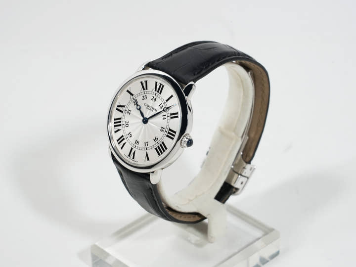 Cartier Ronde Louis Cartier LM Ref.W1528051 Platinum Silver Dial Pre-owned 2k44kxye