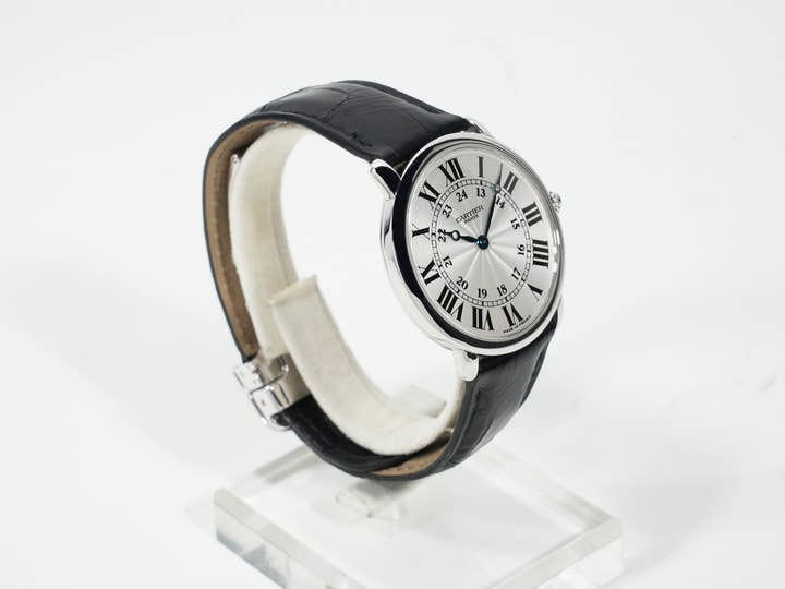 Cartier Ronde Louis Cartier LM Ref.W1528051 Platinum Silver Dial Pre-owned 2k44kxye