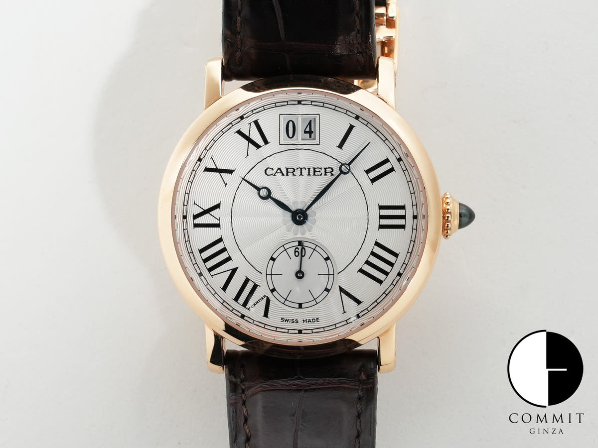 Cartier Rotonde de Cartier Large Date Ref. W1552751 Pink Gold Silver Dial Pre-owned 3q49tsnc