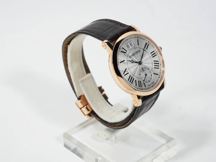 Cartier Rotonde de Cartier Large Date Ref. W1552751 Pink Gold Silver Dial Pre-owned 3q49tsnc