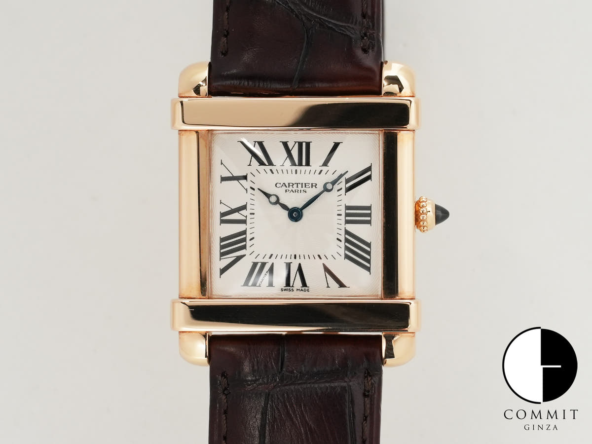 Cartier Tank Chinoise LM Ref.W1542451 Pink Gold Silver Dial Pre-owned ee2f37po