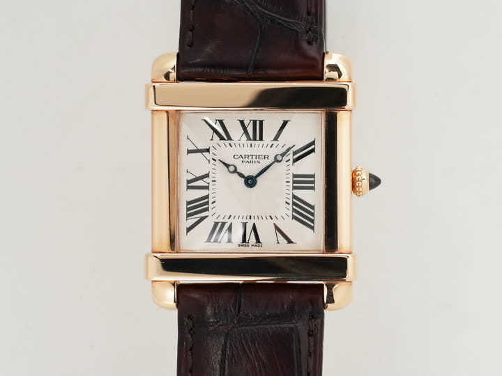 Cartier Tank Chinoise LM Ref.W1542451 Pink Gold Silver Dial Pre-owned ee2f37po