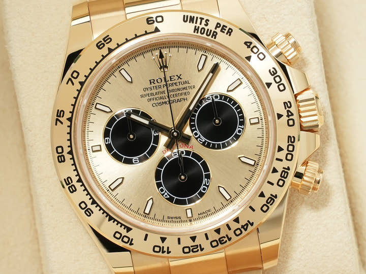 ロレックス デイトナ Ref.126508 イエローゴールド ゴールデンxブライトブラック文字盤 未使用 vtowayu5