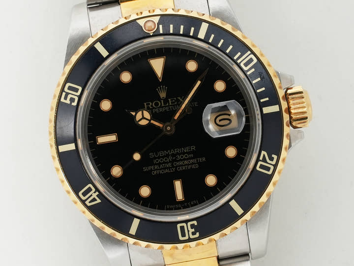 ロレックス サブマリーナー デイト Ref.16803 ステンレススチール/イエローゴールド ブラック文字盤 中古 gnk64c6t