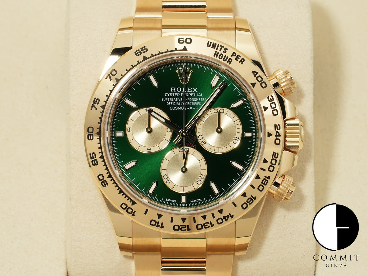 ロレックス デイトナ Ref.126508 イエローゴールド グリーン文字盤 未使用 9324a4yd