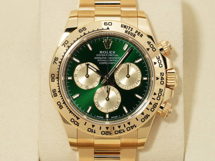 ロレックス デイトナ Ref.126508 イエローゴールド グリーン文字盤 未使用 9324a4yd