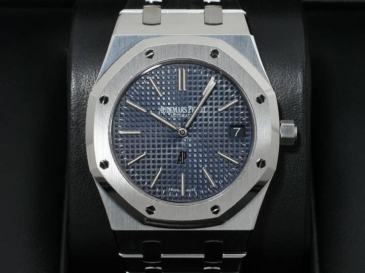 オーデマピゲ ロイヤルオーク ジャンボ エクストラ シン Ref.15202ST.OO.1240ST.01 ステンレススチール ブルー文字盤 極美品 e54twpmj
