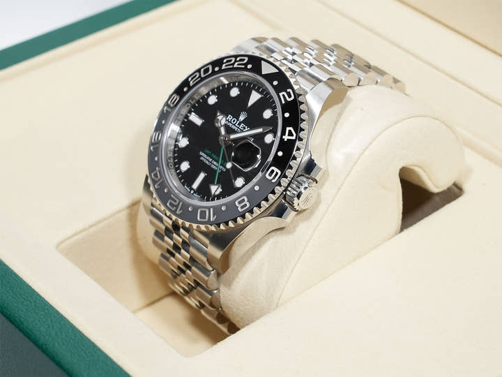 ロレックス GMTマスターII Ref.126710GRNR ステンレススチール ブラック文字盤 ジュビリーブレスレット 美品 ev37du55