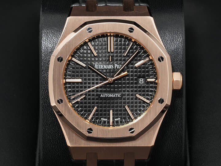 オーデマピゲ ロイヤルオーク Ref.15400OR.OO.D002CR.01 ピンクゴールド ブラック文字盤 美品 5b4i2fis