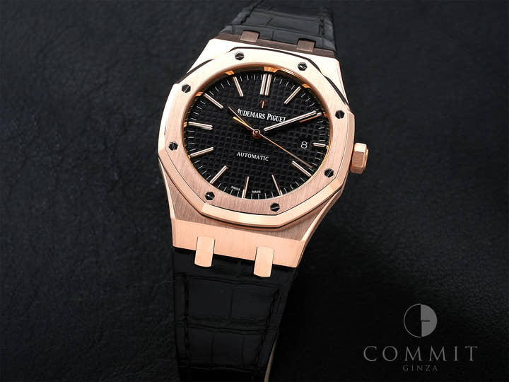 オーデマピゲ ロイヤルオーク Ref.15400OR.OO.D002CR.01 ピンクゴールド ブラック文字盤 美品 5b4i2fis