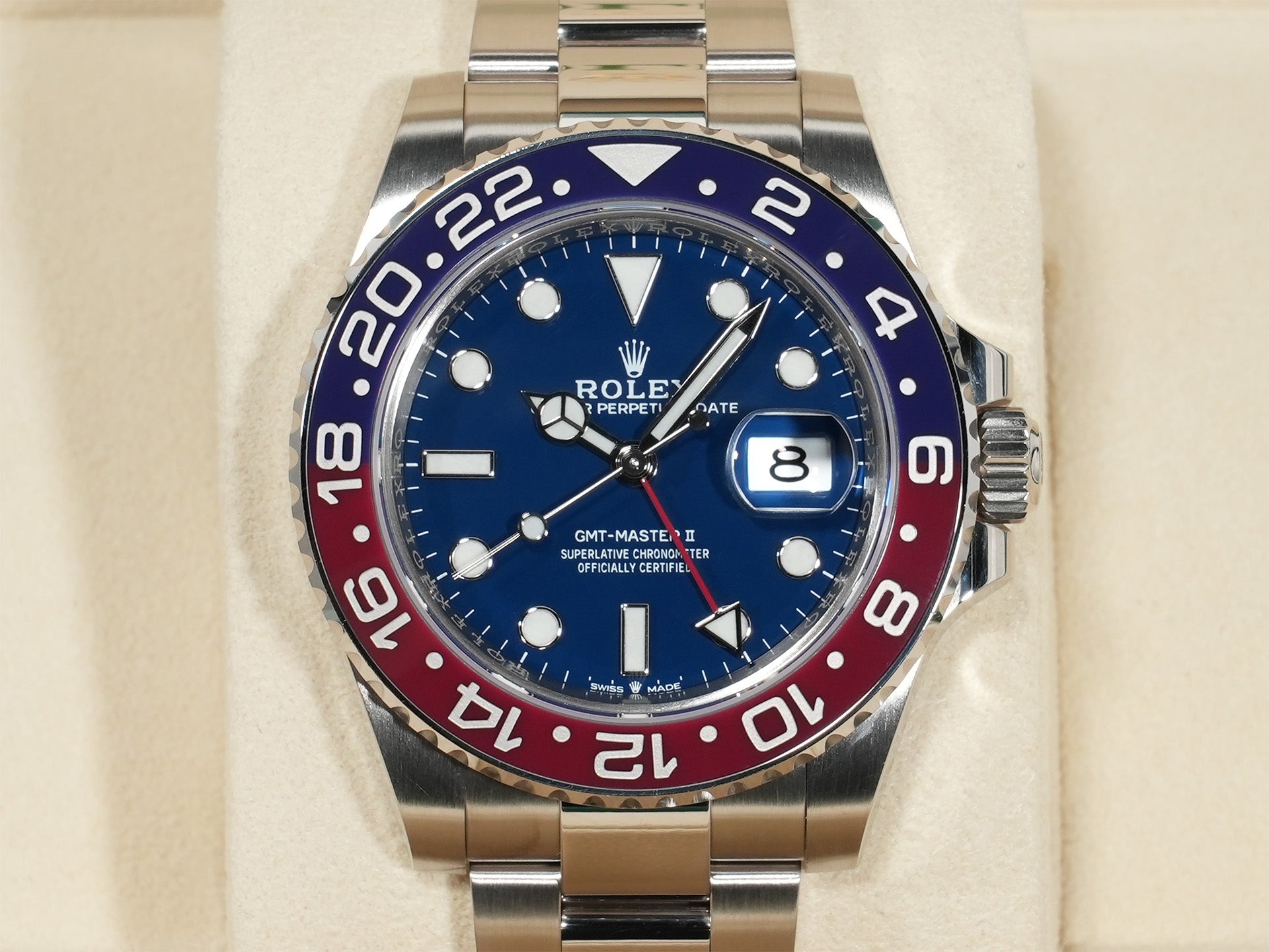 ロレックス GMTマスターII Ref.126719BLRO ホワイトゴールド ミッドナイトブルー文字盤 オイスターブレスレット 美中古 nfico7u9
