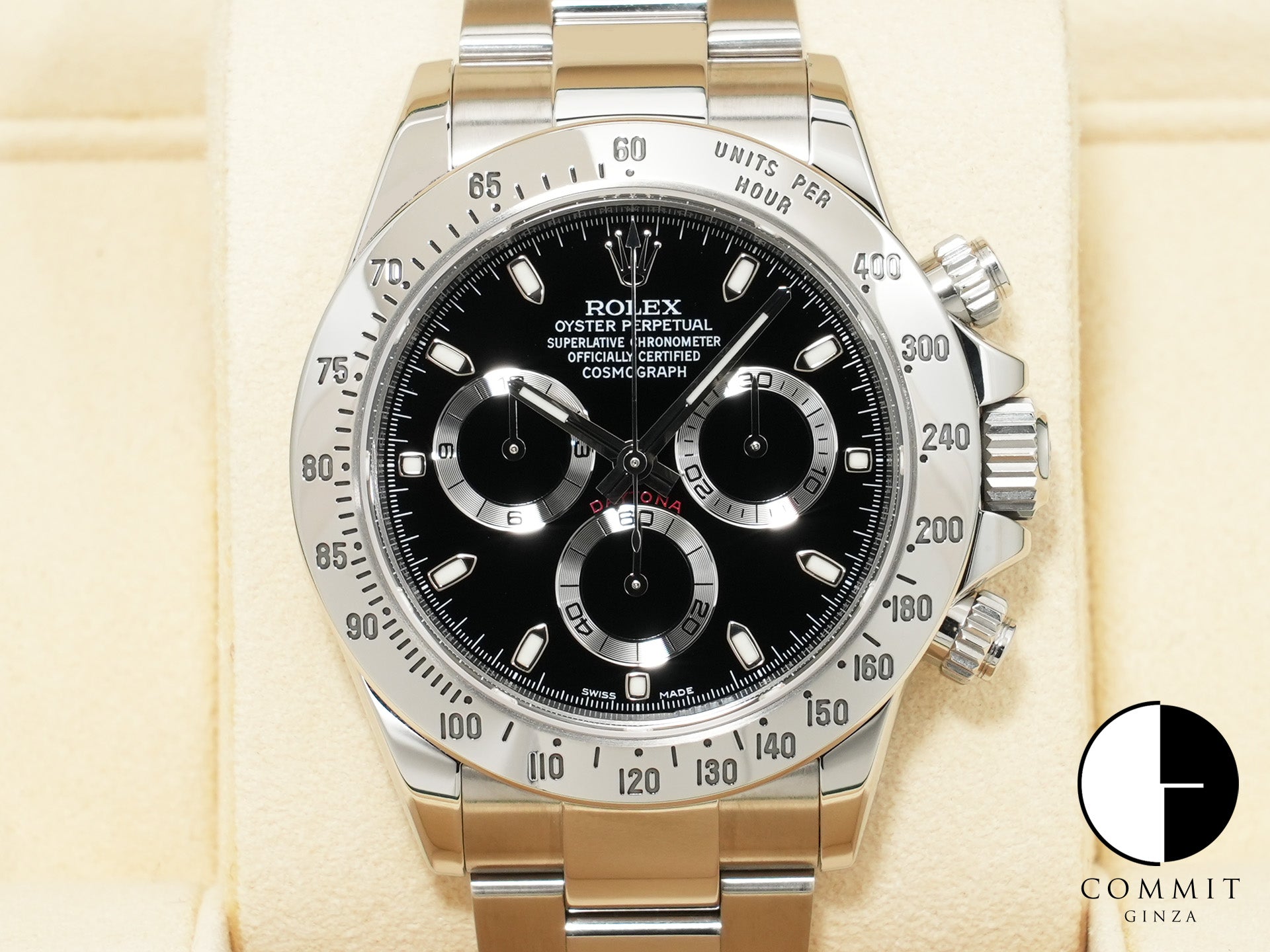 Rolex Daytona Ref. 116520 Stainless Steel Black Dial Excellent Condition Pre-Owned q2x4sp7a