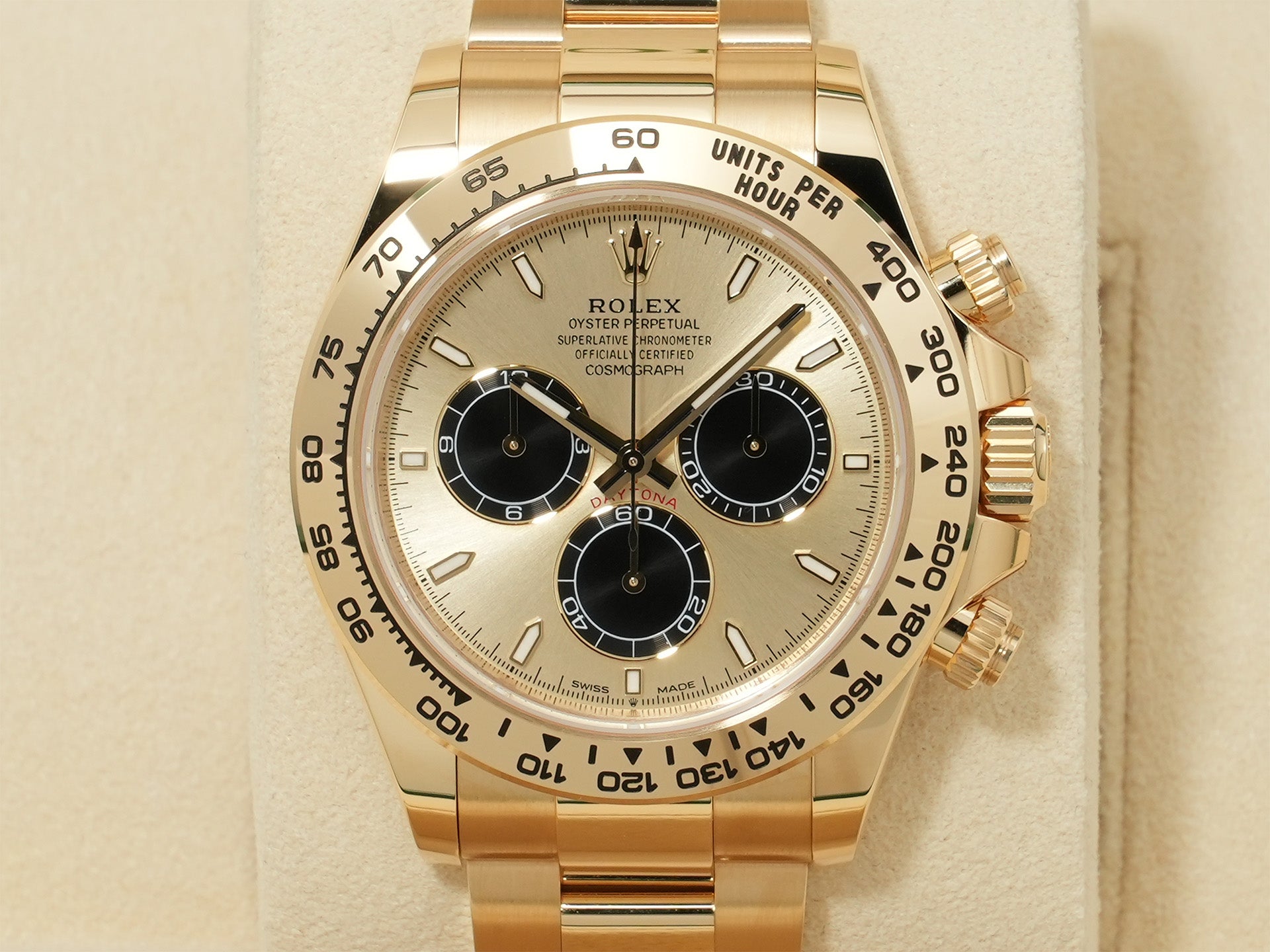Rolex Daytona Ref. 126508 Yellow Gold with Golden and Bright Black Dial, Unused, HHGMXS45