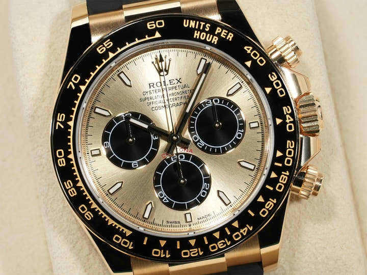 Rolex Daytona Ref. 126518LN Yellow Gold with Golden and Bright Black Dial, Unused, kyc5scp6