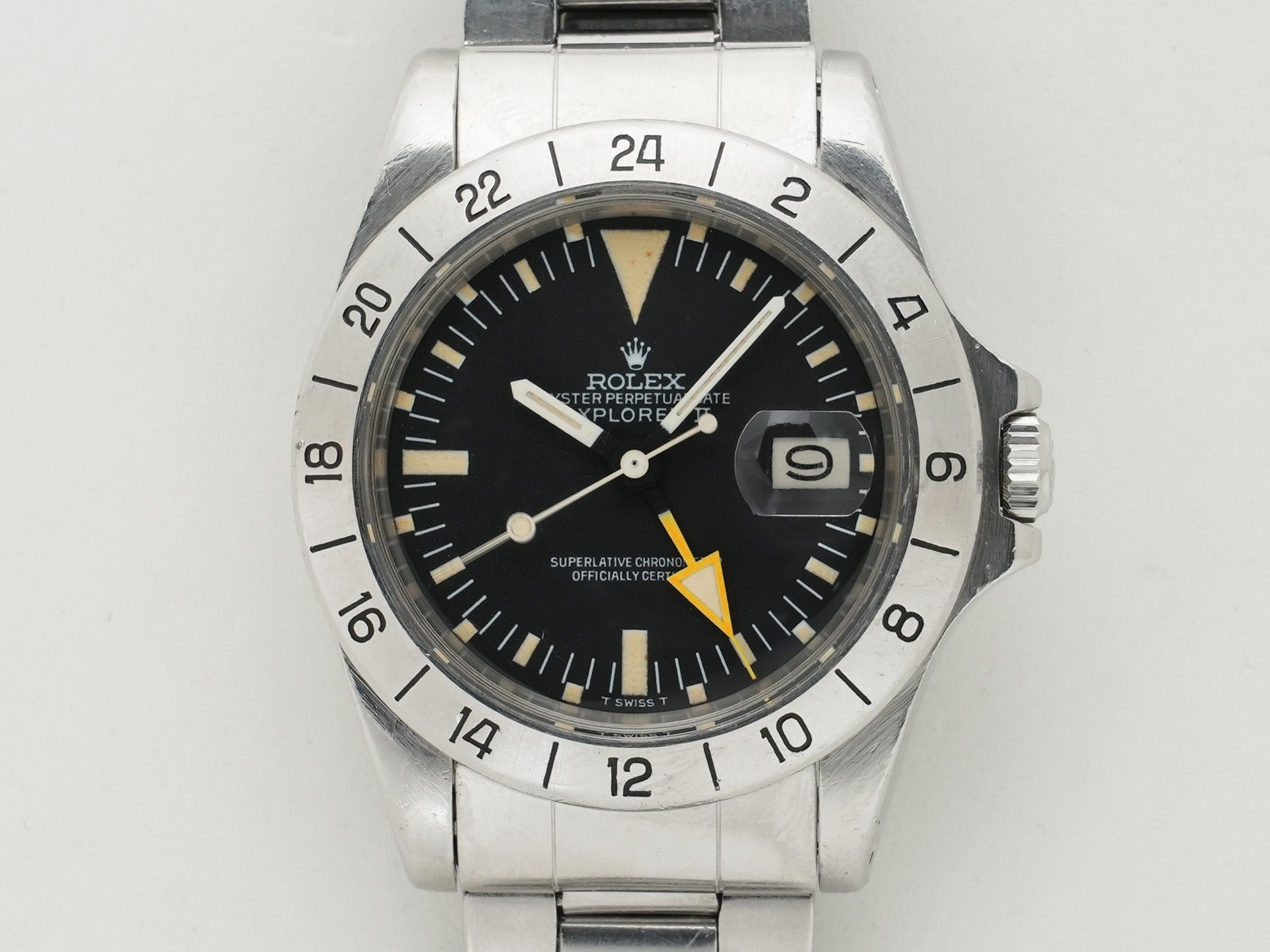 Pre-owned Rolex Explorer II Ref. 1655 Stainless Steel Black Dial Oyster Bracelet mdct9y62