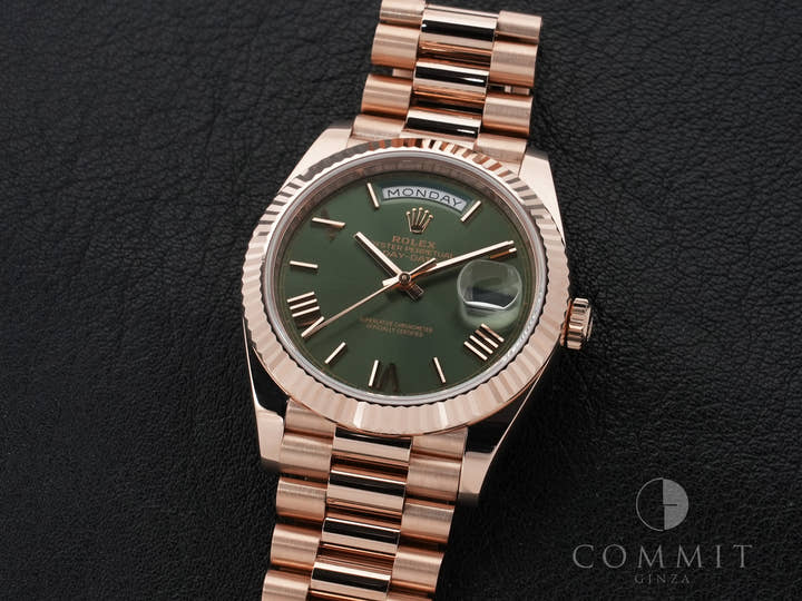 ロレックス デイデイト40 Ref.228235 エバーローズゴールド オリーブグリーン文字盤 美中古 2gmf5vkx