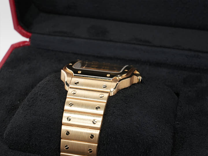 カルティエ サントス ドゥ カルティエ Ref.WGSA0095 イエローゴールド スモーキーブラウン文字盤 美中古 unk8dty2