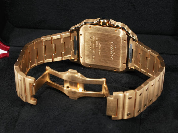 カルティエ サントス ドゥ カルティエ Ref.WGSA0095 イエローゴールド スモーキーブラウン文字盤 美中古 unk8dty2