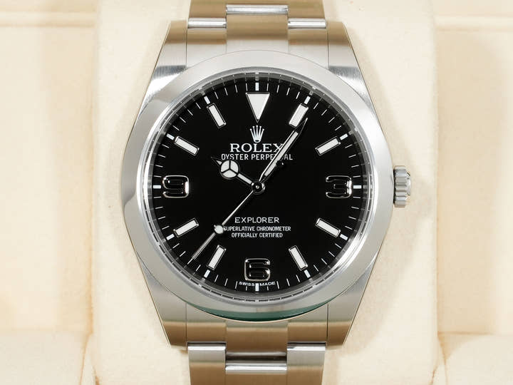 ロレックス エクスプローラーI Ref.214270 ステンレススチール ブラック文字盤 オイスターブレスレット 未使用 kwpjad82