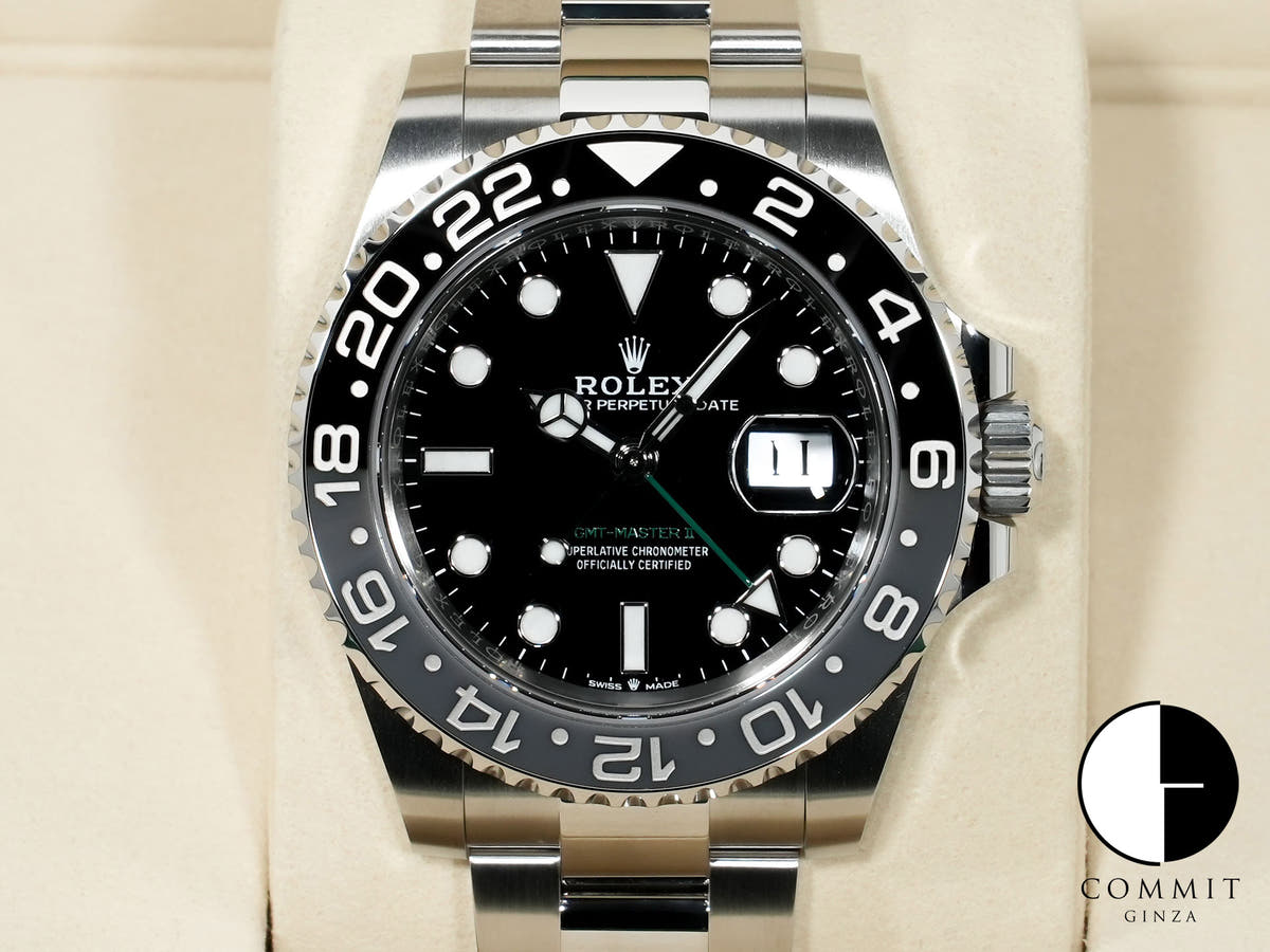 Rolex GMT-Master II Ref. 126710GRNR Stainless Steel Black Dial Oyster Bracelet Unused djenpgm3