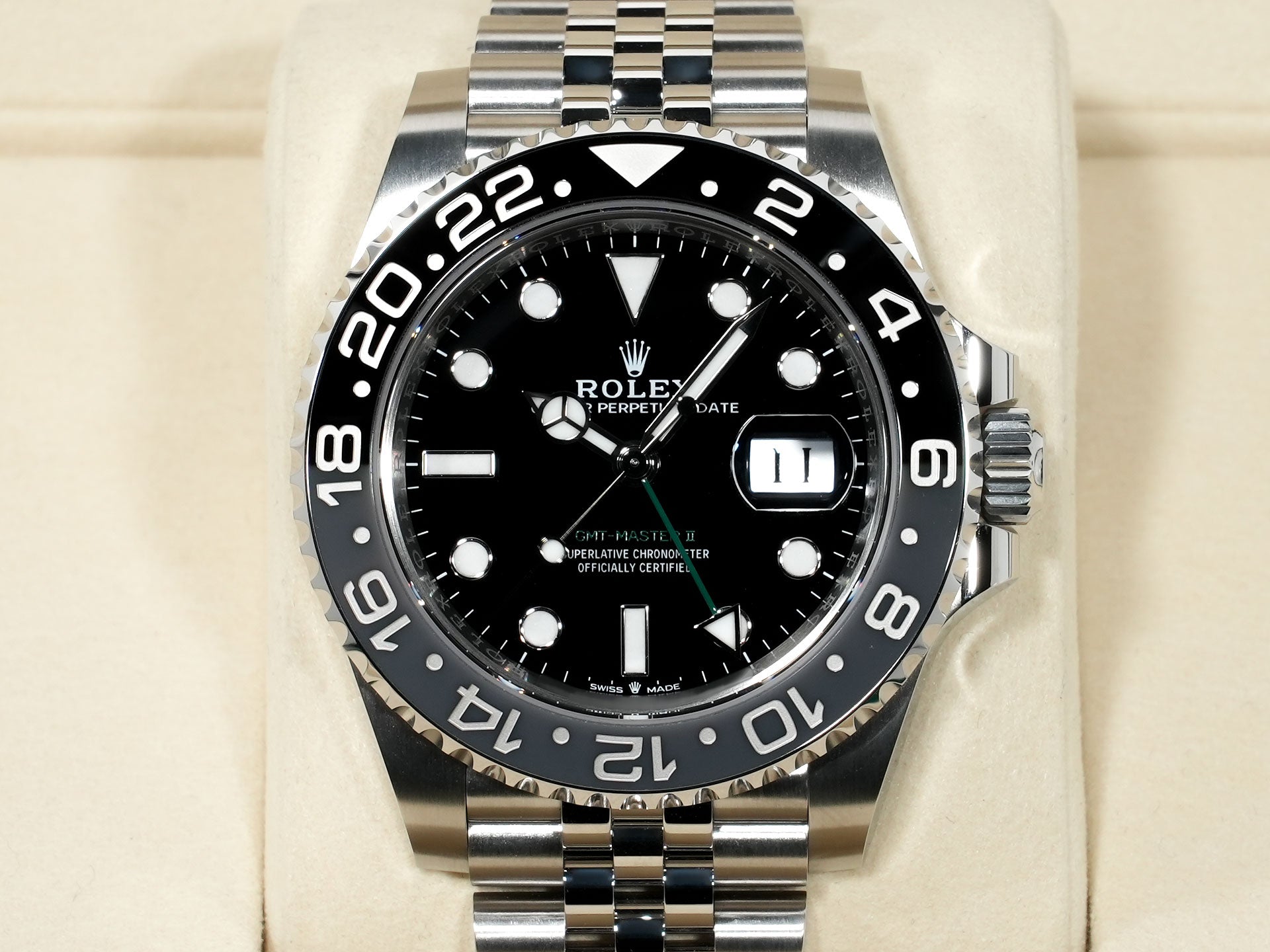 ロレックス GMTマスターII Ref.126710GRNR ステンレススチール ブラック文字盤 ジュビリーブレスレット 未使用 fzrn2pgh