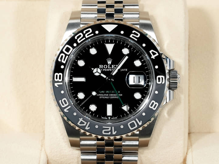 Rolex GMT-Master II Ref. 126710GRNR Stainless Steel Black Dial Jubilee Bracelet Unused 2qmr4fwt