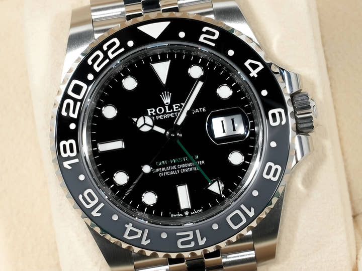 Rolex GMT-Master II Ref. 126710GRNR Stainless Steel Black Dial Jubilee Bracelet Unused 2qmr4fwt