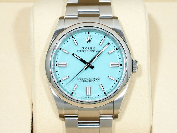 ロレックス オイスターパーペチュアル36 Ref.126000 ステンレススチール ターコイズ文字盤 未使用 xfv79h49