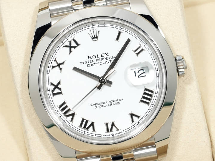 Rolex Datejust 41 Ref. 126300 Stainless Steel White Roman Dial Jubilee Bracelet Unused h98covnh