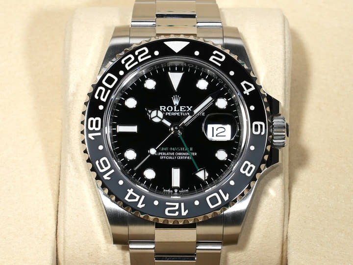 Rolex GMT-Master II Ref. 126710GRNR Stainless Steel Black Dial Oyster Bracelet Unused jyvicpv4