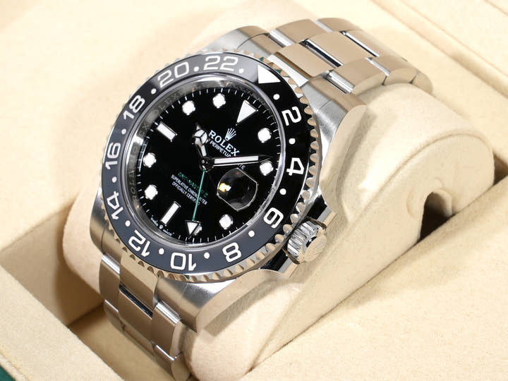 Rolex GMT-Master II Ref. 126710GRNR Stainless Steel Black Dial Oyster Bracelet Unused jyvicpv4