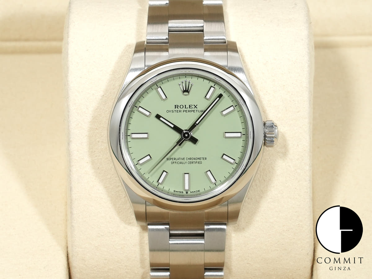 Rolex Oyster Perpetual 31 Ref. 277200 Stainless Steel Pistachio Dial Unused 3poa3wh8