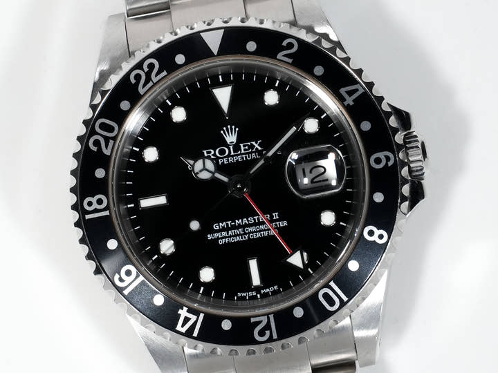 Pre-owned Rolex GMT-Master II Ref. 16710 Stainless Steel Black Dial Oyster Bracelet ak5m8h2w
