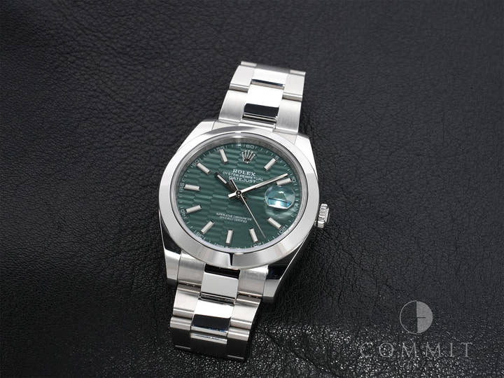 ロレックス デイトジャスト41 Ref.126300 ステンレススチール ミントグリーン文字盤 オイスターブレスレット 中古 toq625pq