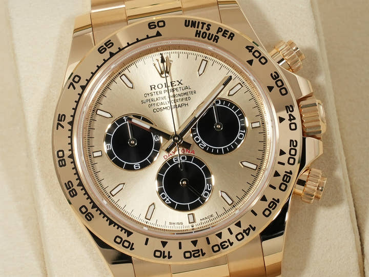 ロレックス デイトナ Ref.126508 イエローゴールド ゴールデンxブライトブラック文字盤 未使用 u4efqfv8