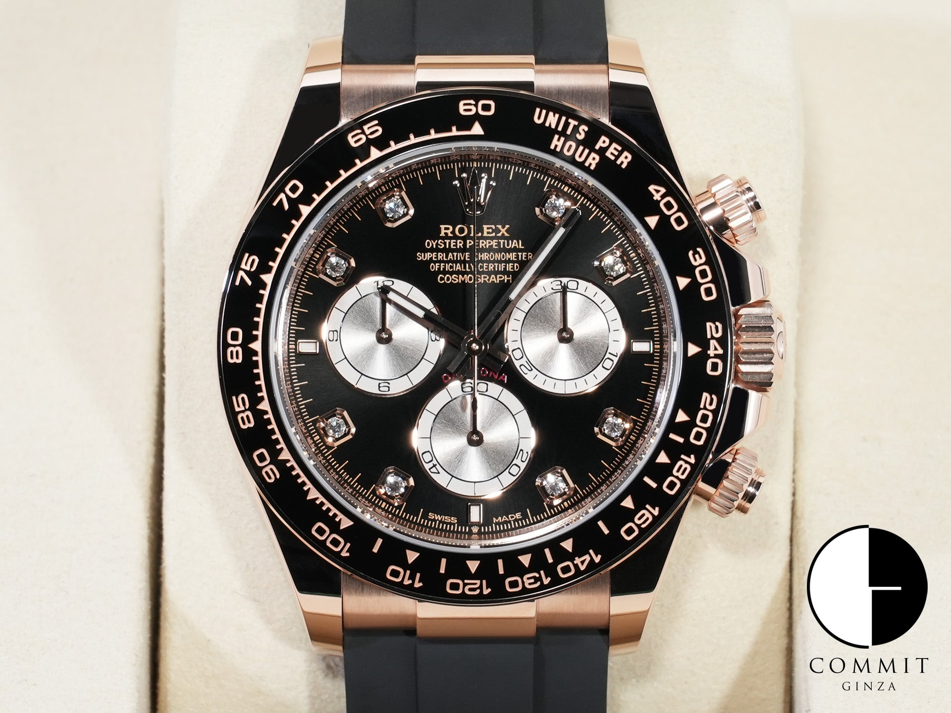 ロレックス デイトナ Ref.126515LN エバーローズゴールド ブライトブラックxサンダストx8Pダイヤ文字盤 未使用 p3a35g67