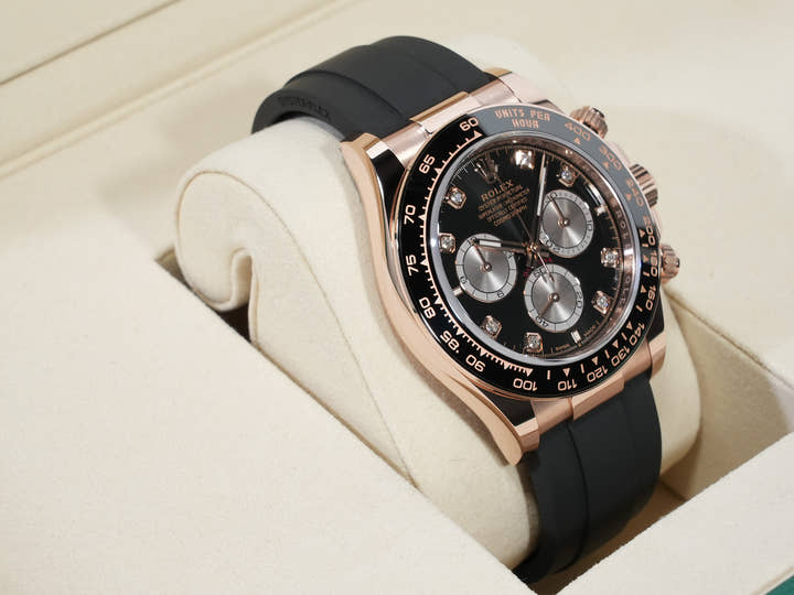 ロレックス デイトナ Ref.126515LN エバーローズゴールド ブライトブラックxサンダストx8Pダイヤ文字盤 未使用 p3a35g67