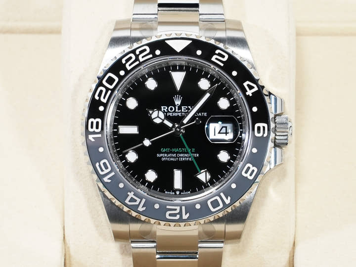 ロレックス GMTマスターII Ref.126710GRNR ステンレススチール ブラック文字盤 オイスターブレスレット 未使用 p9ro7jyq