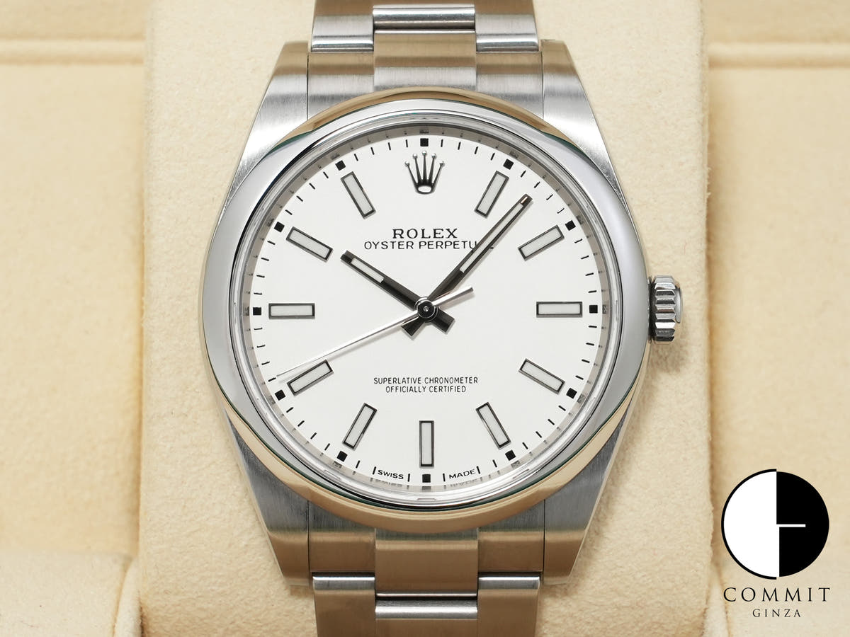 Rolex Oyster Perpetual 39 Ref. 114300 Stainless Steel White Dial Pre-owned tjof4jxg