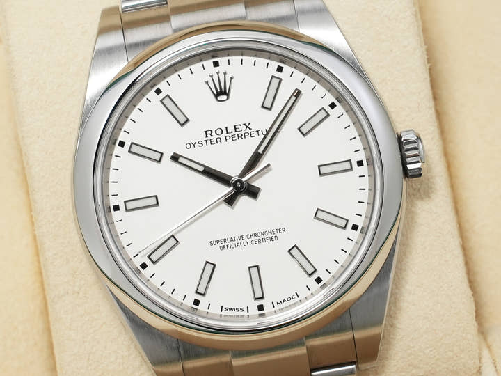 Rolex Oyster Perpetual 39 Ref. 114300 Stainless Steel White Dial Pre-owned tjof4jxg