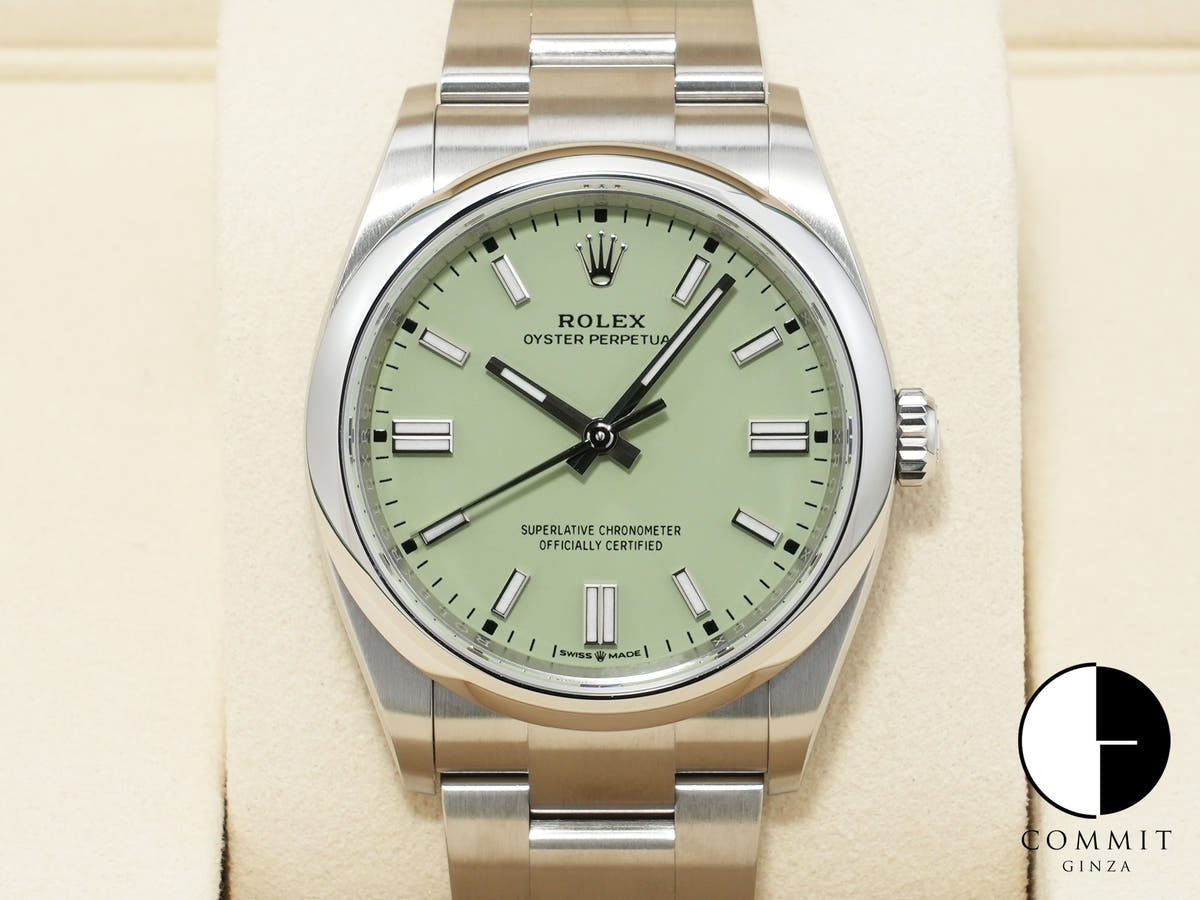 Rolex Oyster Perpetual 36 Ref. 126000 Stainless Steel Pistachio Dial Unused o4oc2edx
