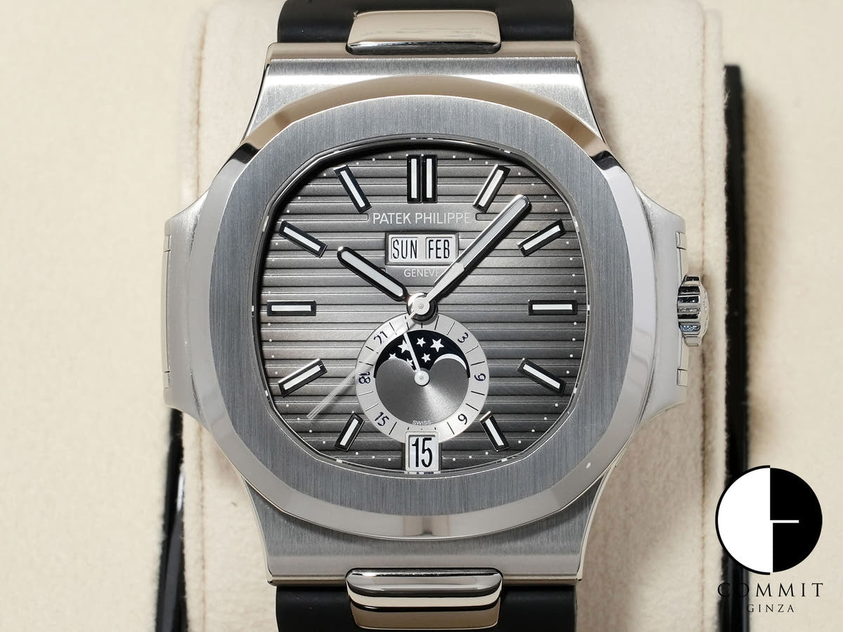 パテックフィリップ ノーチラス アニュアルカレンダー ムーンフェイズ Ref.5726A-001 ステンレススチール ブラック文字盤 極美品 n7btnmh7